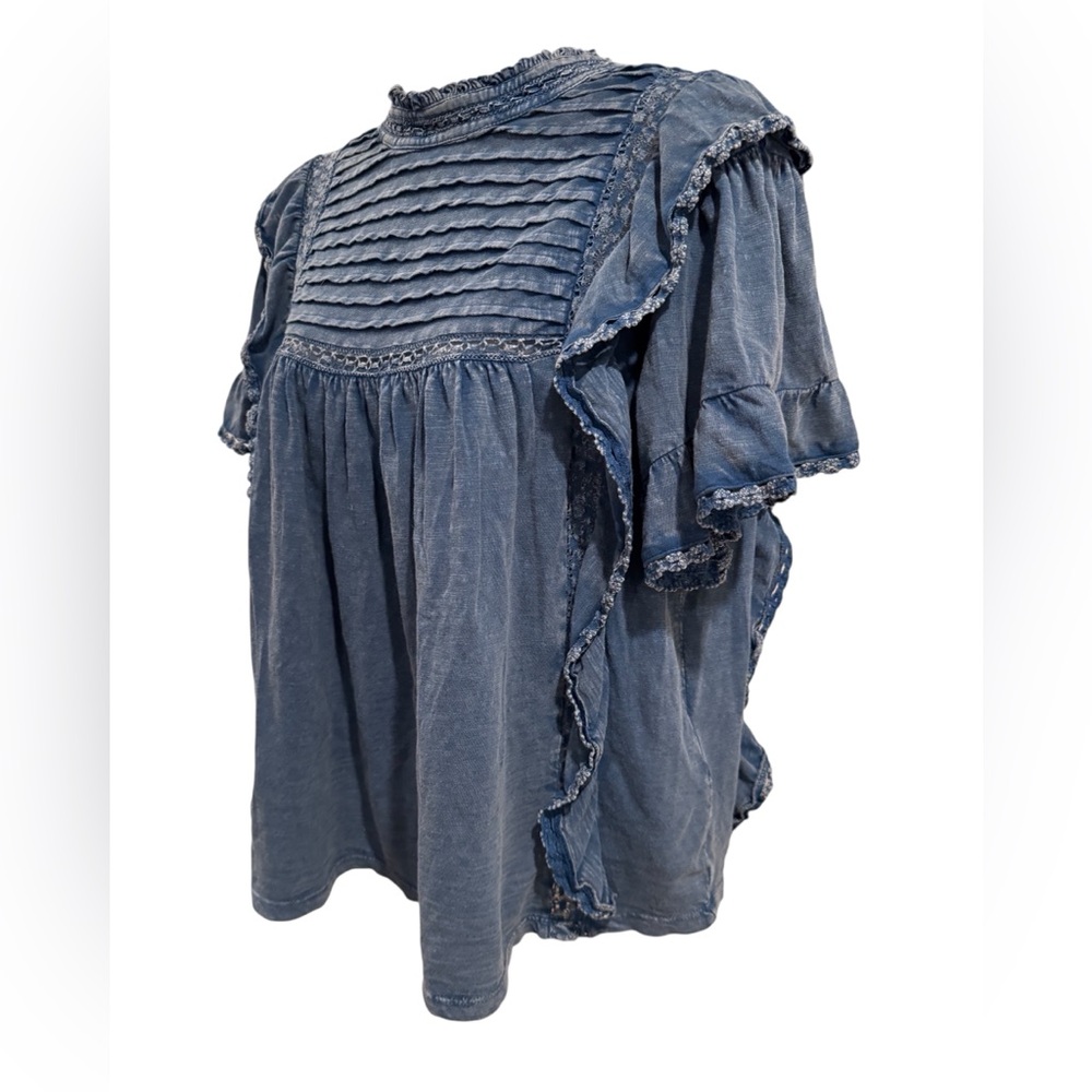 Free People | Le Femme Ruffled Crochet Top - 100%  Cotton - Romantic - Feminine - Picture 5 of 13